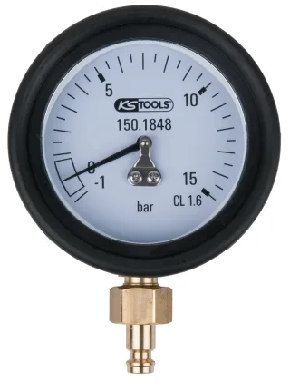 KS Tools Manometer 1,0 - 15,0 bar inkl. Anschlussnippel und Schutzkappe - 150.1848