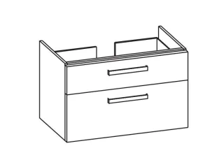 Artiqua 413 Waschtischunterschrank für Renova Plan 122186, 122187 Anthrazit Glanz, 413-WU2L-3-K66-70 413-WU2L-3-K66-7065-51