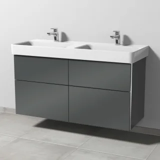 Sanipa 3way Waschtischunterbau zu Laufen Pro S Waschtisch mit 4 Auszügen, Anthrazit-Glanz BS78779
