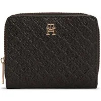 Tommy Hilfiger Geldbörse TH ICON MED ZA W/FLAP MONO, Unisex Geldbeutel, Portemonnaie mit TH-Schmucklogo