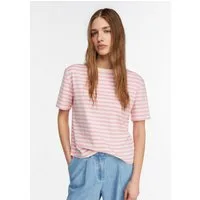 comma Kurzarmshirt T-Shirt Streifenshirt im Regular Fit