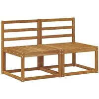 vidaXL Sofaelement 2 Stück Outdoor Mittelsofa Massivholz Natur (2 St)