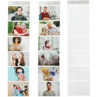 CEPEWA Fotohalter Bilderhänger 3er Set 16x68cm PVC für 6 Bilder 15x10cm Öse Fotovorhang