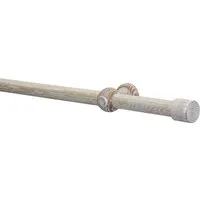 GARDINIA Gardinenstange Set Shorty, Ø 25 mm, 1-läufig, mit Bohren, Holzwerkstoff