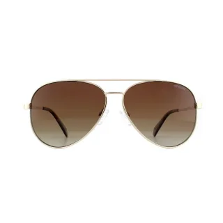 Polaroid Aviator Womens Gold Braun Gradient Polarisierte Sonnenbrille