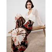 Apricot Palazzohose Tie-Dye-Palazzo-Hose mit Struktur mit Batikmuster