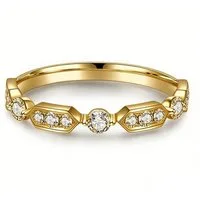 Sternvoll Diamantring Vintage Ehering "Anthea" mit ca. 0.3 ct Diamanten in 18K Weißgold, Vintage-Design, Art Déco Stil, Milgrain-Verzierung, Handgefertigt