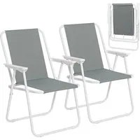 Woltu Campingstuhl (2 St), Angelstuhl Ultraleichter, mit Armlehnen, klappbar