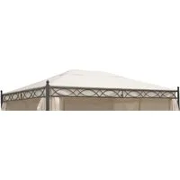 DEGAMO Pavillon-Ersatzdach RIVOLI, 300x400cm rechteckig, Polyester PVC-beschichtet ecru