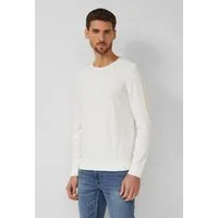 s.Oliver Longpullover Strickpullover Strickpullover mit Flammgarnstruktur und Rollkante