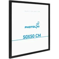 PHOTOLINI Bilderrahmen modern mit bruchsicherem Acrylglas, Holz MDF für Fotos & Poster, für 1 Bilder (1 Einzelrahmen), Posterrahmen 50x50 cm quadratisch zum Aufhängen