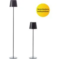 Brilliant LED Außen-Stehlampe Kaami - mobile LED Außen Stehlampe, Dimmfunktion, LED fest integriert, Warmweiß, Akkubetrieben, 129 cm, 350 lm, 3000 K, 3-Stufen dimmbar, Metall