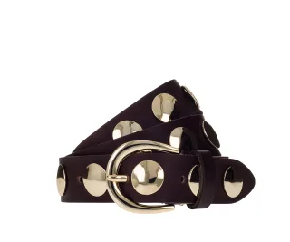 B.BELT - Luna Gold - 35 mm Ledergürtel Schokoladenbraun - Gr. - 95