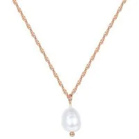 Hey Happiness Kette mit Anhänger Weiße Perle, Singapur Halskette, 18K Vergoldete Silber 925 Damenkette mit Süßwasserperle