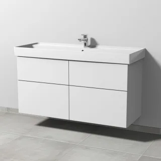 Sanipa 3way Waschtischunterbau zu Villeroy & Boch Collaro Waschtisch mit 4 Auszügen, Weiß-Soft SM83843