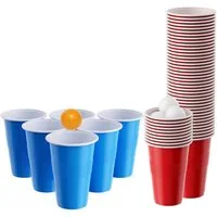 Clanmacy Becher Bierpong becher set 110 teilig (100 Becher, 10 Bälle) Kunststoff