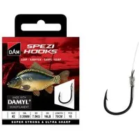 DAM Fishing Karpfenhaken Vorfachhaken Spezi Carp Größen 2, 4, 6, 8, 10 Vorfachlänge 70 cm, Superstarke Tectan Damyl Superior Schnur