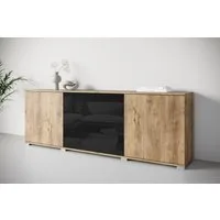 OTTO home Lowboard Kenia (1 St), 2 Türen, 2 Schubladen, Breite 180 cm, höhenverstellbare Einlegeböden