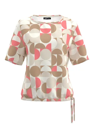 FRANK WALDER - Shirt ELEMENTS mit Zugbandbund ecru/affogato/tangerine - Gr. - 46
