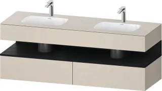 Duravit Qatego Einbauwaschtisch mit Konsolenwaschtischunterbau Taupe Supermatt 1600x550x600 mm - QA4 QA4797016830000