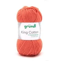 Gründl Wolle King Cotton Baumwollgarn Strickgarn Häkelwolle, 78,00 m (50g Handstrickgarn, Strickwolle, Baumwollmischgarn mit ägyptischer Baumwolle, zum Stricken und Häkeln für Nadelstärke 6 - 7 mm), mit Häkel - Anleitung zum download
