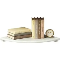 relaxdays Eckregal Wand Walnussholz, 1-tlg., weiss, 35 cm