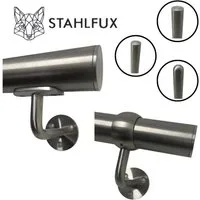 StahlFux Handlauf Treppenhandlauf Geländer Wandhandlauf, 30 cm Gesamtlänge, (1 St., Längen von 30 bis 450 cm wählbar), 100 % rostfrei, pflegeleicht und sofort einsatzfähig