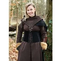 Battle Merchant Burgfräulein-Kostüm Mittelalter Corsage aus Samt schwarz "Anik" M