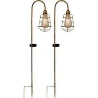 näve LED Gartenleuchte Ground Spikes, LED fest integriert, Warmweiß, LED Solarleuchte, Deko, 2er Set Erdspieß, Lichtfarbe: warmweiß