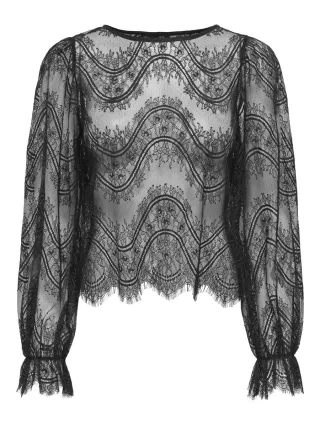 JDY - Oberteil in Dentelle - Jdyalice schwarz - Gr. - XS