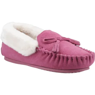 Hush Puppies Agnes Wildleder Damen Hausschuhe in Pink