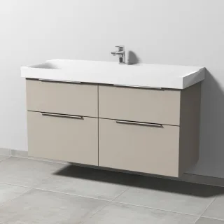 Sanipa 3way Waschtischunterbau zu Geberit Xeno2 Waschtisch mit 4 Auszügen, Kaschmir-Matt UP6641U