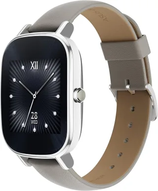 Asus Zenwatch 2 [inkl. Lederarmband beige] 368mm Edelstahlgehäuse silber