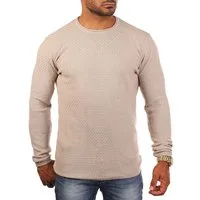 CARISMA Strickpullover Herren leichter Feinstrick einfarbig basic Karo Strickmuster 7784
