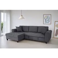 Trends by HG Ecksofa Moritz L-Form, B: 265 cm, mit Bettfunktion, Bettkasten & Zierkissen