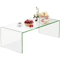 KOMFOTTEU Couchtisch Glas, U-förmiger Wohnzimmertisch, blastbar 30kg