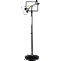 Pronomic Tablet-Halterung UTH-20 Universal Tablet Ständer passend für alle Tablet-Größen, (bis 13 Zoll, Spar-Set, 2-tlg., inkl. stabilem Stativ, Stufenlos drehbar, neigbar, höhenverstellbar)