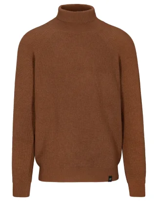 COMMANDER Finest Clothing - Rollkragenpullover Struktur nougat mel. - Gr. - M