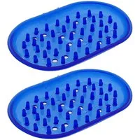 varivendo Seifenablage 2er Set Seifen-Igel blau, Breite: 8,5000000000000 cm, Ø 0 cm, PVC, Stück, 1-St., Seifen-Igel, seifenablage seifenigel seifenunterlage pvc seifenhalter badzubehör ba