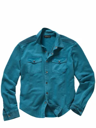 Mey & Edlich Herren Sweatshirthemdjacke Blau 100 % Baumwolle