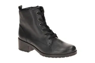 Gabor 72.816 Damen Stiefeletten Schwarz - elegante Lace up Boots
