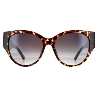 Guess Cat Eye Womens Dark Havana Smoke Mirror Sonnenbrille