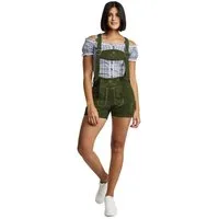 Steigenhöfer Manufaktur Trachtenlederhose Lederhose Damen Shorts Hotpants - 100% Rindsleder - Kurze Hose (Inklusive verstellbaren Trägern) Traditionelles Design - Mit Gürtelschlaufe - Dirndl Alternative