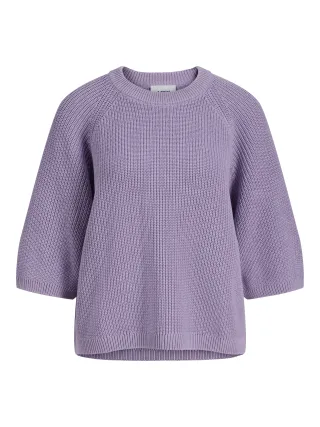 JJXX - JXMARGE TWIST SS CREW NECK KNIT SN Purple Rose - Gr. - XL