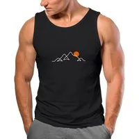 Neverless Tanktop Herren Tank-Top Frontprint Line-Art Berge Wandern Natur Outdoor mit Print