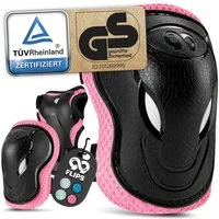 99FLIPS Protektoren-Set Inliner Schoner Kinder Protektoren Schützer Set mit Knieschoner (Skateboard Schutzausrüstung Geschenke für Kinder, 6-tlg., Knieschützer ab 3 Jahre mit Ellenbogenschoner & Handschonern), Skateboard Kinder ab 3 - Schlittschuhe f