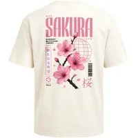 Neverless Oversize-Shirt Herren T-Shirt - Cherry Blossom - Oversized Relaxed Fit Printshirt mit Print