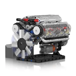 Mould King 10088 Technical Car Building Block MOC Motorized V8 Engine Model Brick Assembly Kit 535+PCS Excellent STEAM S