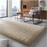 TaraCarpet Langflor-Teppich Ragolle Twilight, rechteckig, Höhe: 60 mm, Shaggy Hochflorteppich weiß beige Wohnzimmer Schlafzimmer 065x130