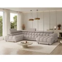 MOEBLO Ecksofa Vinca, Modernes U-Form Sofa mit Schlaffunktion, großem Stauraum und verstellbaren Kopfstützen für flexible Wohnraumgestaltung, Eckcouch Wohnlandschaft Sofa mit Ottomane Eckgarnitur Polsterecke, Links- oder rechtsseitig montierbar (BxHx